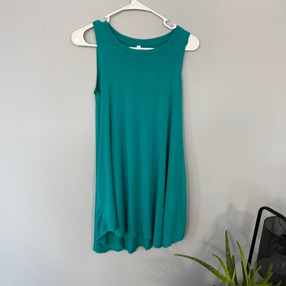 Yee Sleeveless Tank Top Swing Mini Dress Size Small Rayon & Spandex w/ Pockets